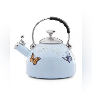 NIB LENOX Butterfly Meadow Kitchen Blue Tea Kettle, 2.5 Qt; Brand new